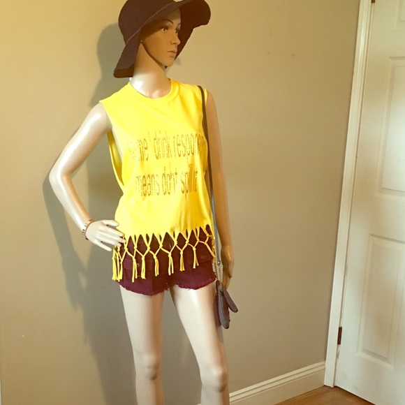 Handcrafted fringe graphic blouse/top NWOT - Picture 1 of 7